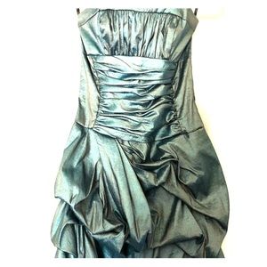 Terani Turquoise Raw Silk cocktail dress size 4